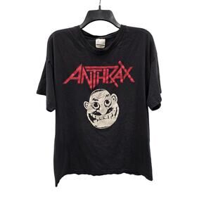 Vintage 2004 Anthrax Not Man Metal Thrashing Mad T Shirt XL Hanes Y2K